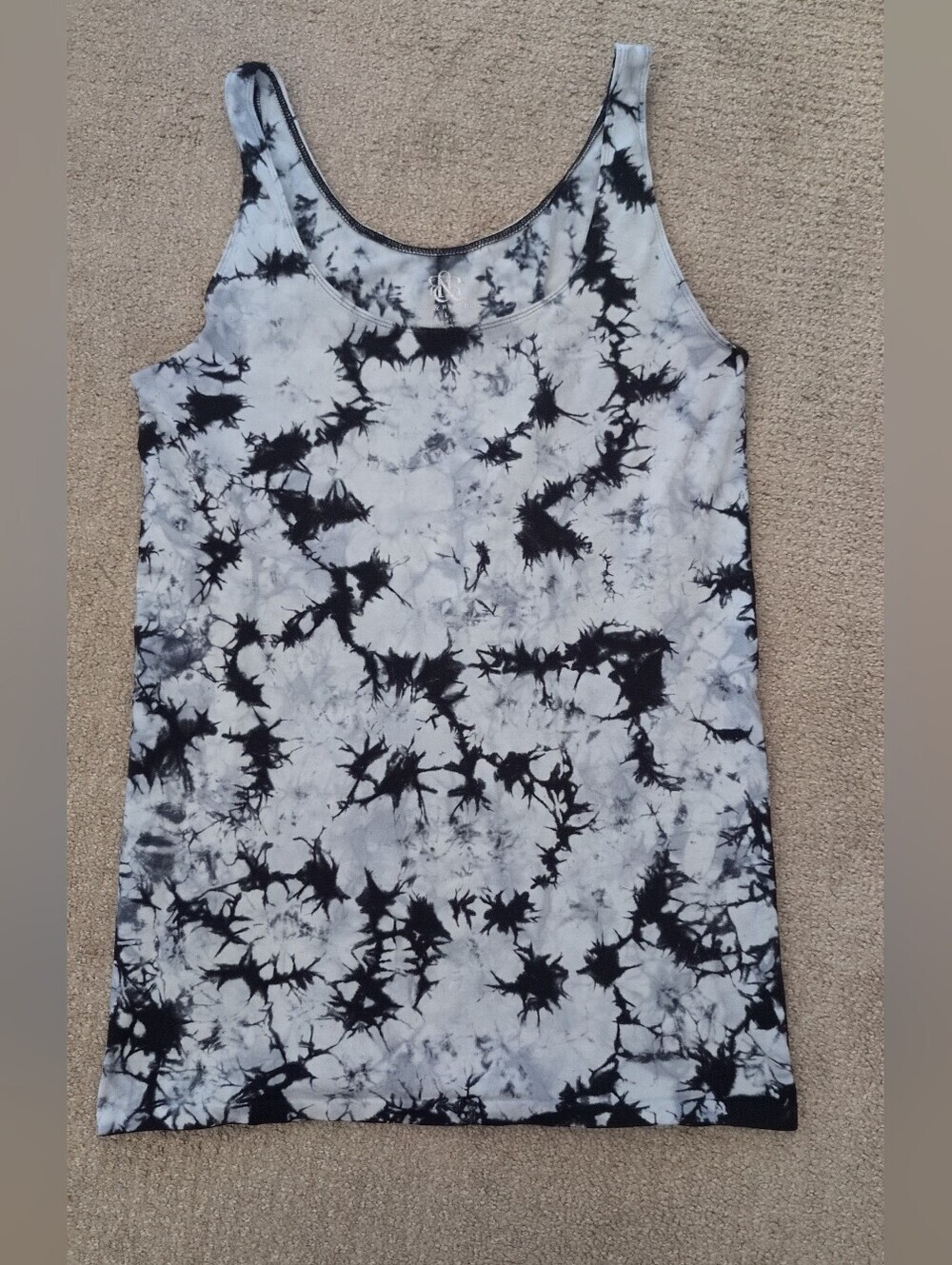 Rock & Republic Black & White Tie-Dye Tank